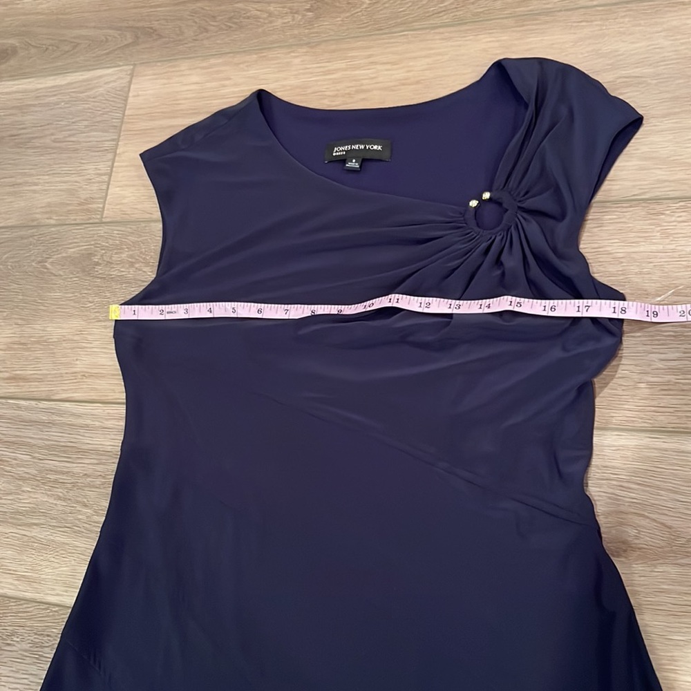 NWT Jones NY Sleeveless Tiered Dress Size 8 Navy Business Casual Work Career - Picture 12 of 16